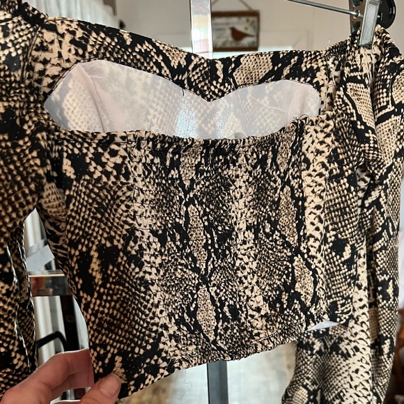 Etophe Studios Python Crop Blouse- Sz S - Picture 10 of 12